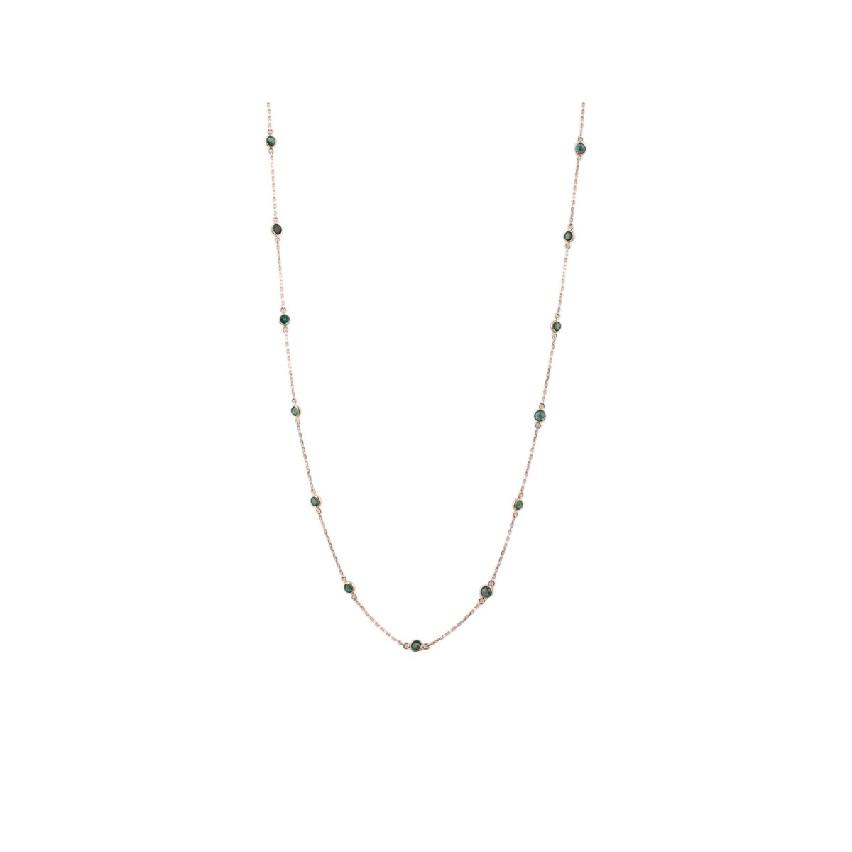 Gold Chain With Emerald Round