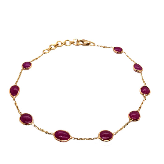 Gold Bracelet With Ruby Unshape