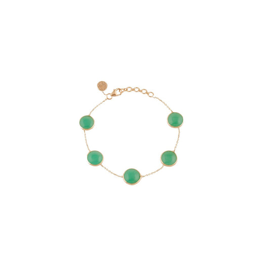 Gold Bracelet With Chrysoprase Round