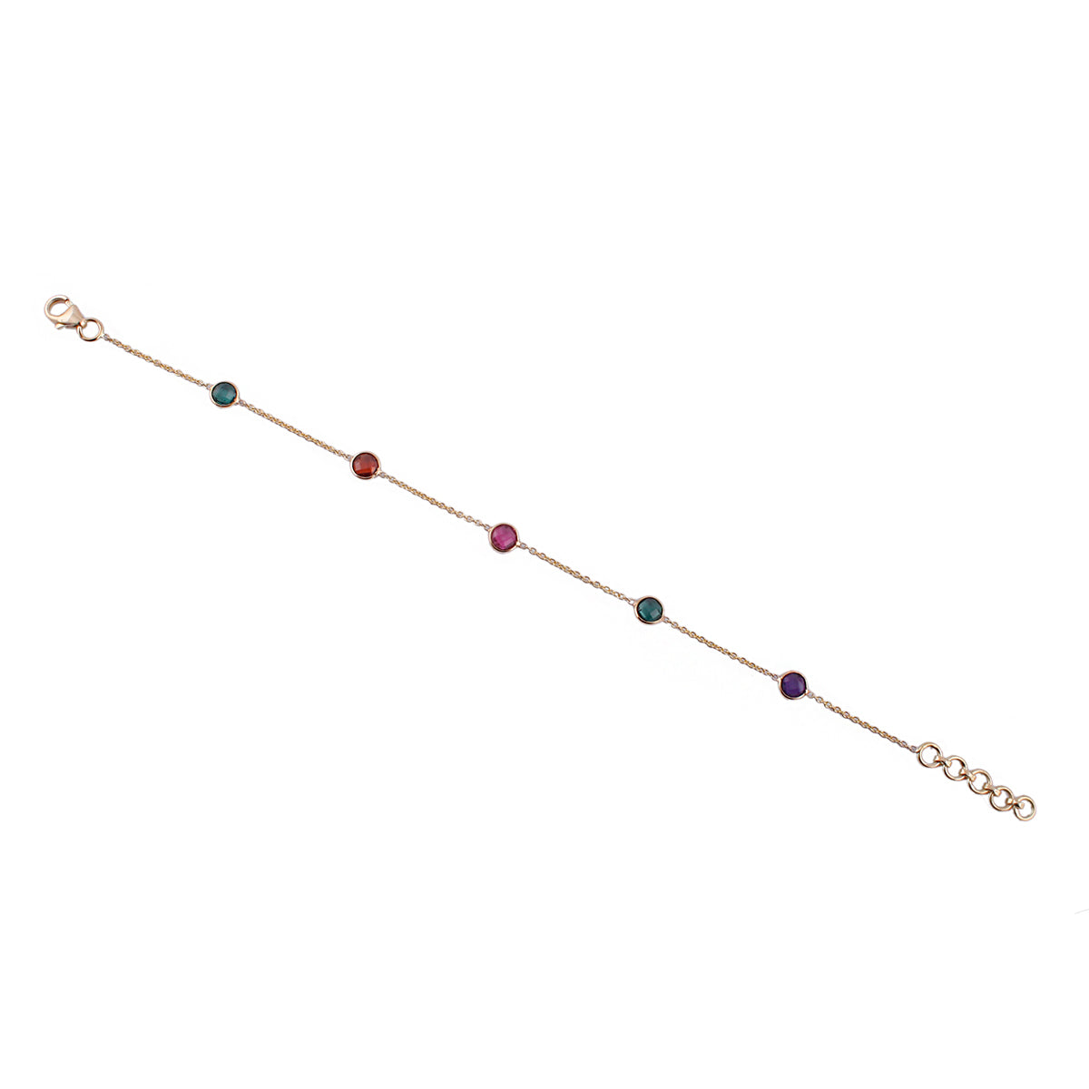 Gold Bracelet With Multicolor Stone Round