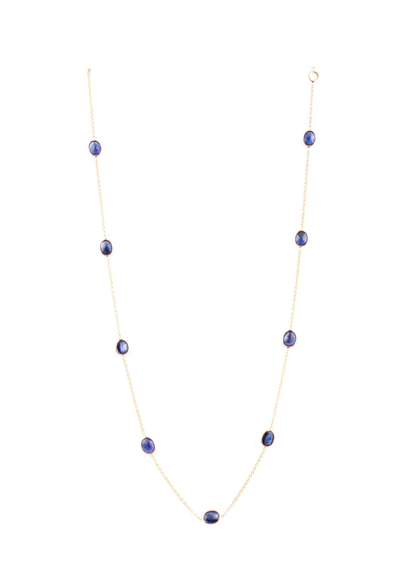 Gold Chain With Blue Sapphire