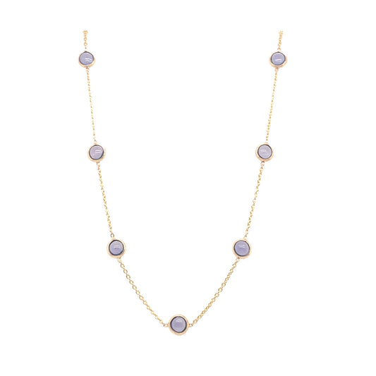 Gold Chain With Iolite Round