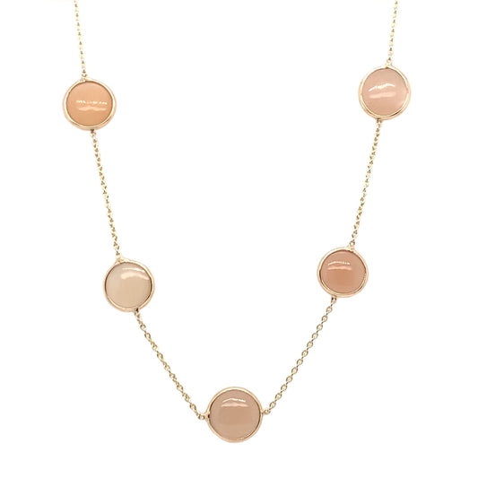 Gold Chain With Moonstone Round