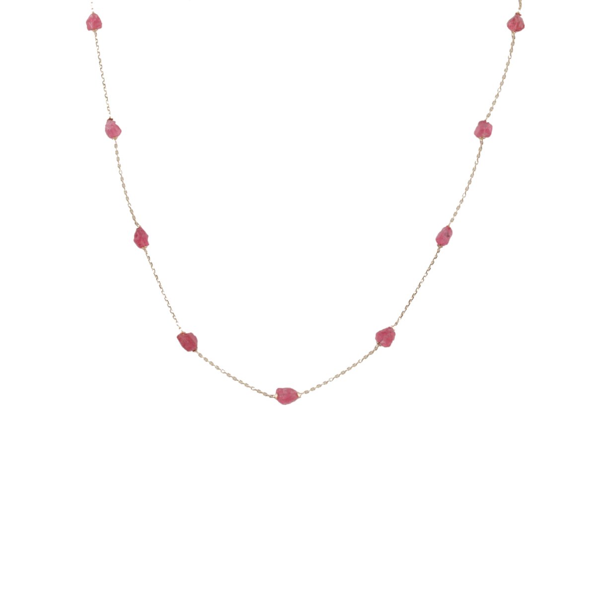 Gold Chain With Pink Spinel