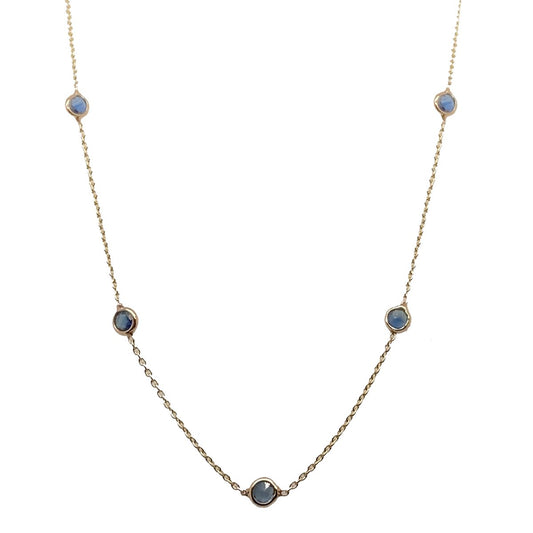 Gold Chain With Blue Sapphire Round