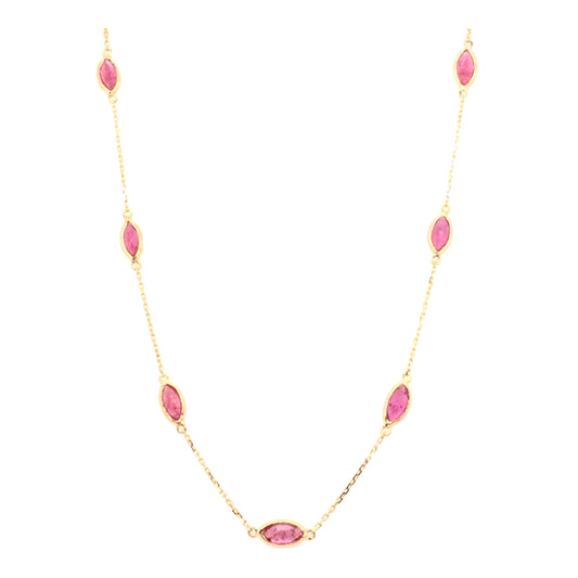 Gold Chain With Ruby Marquise