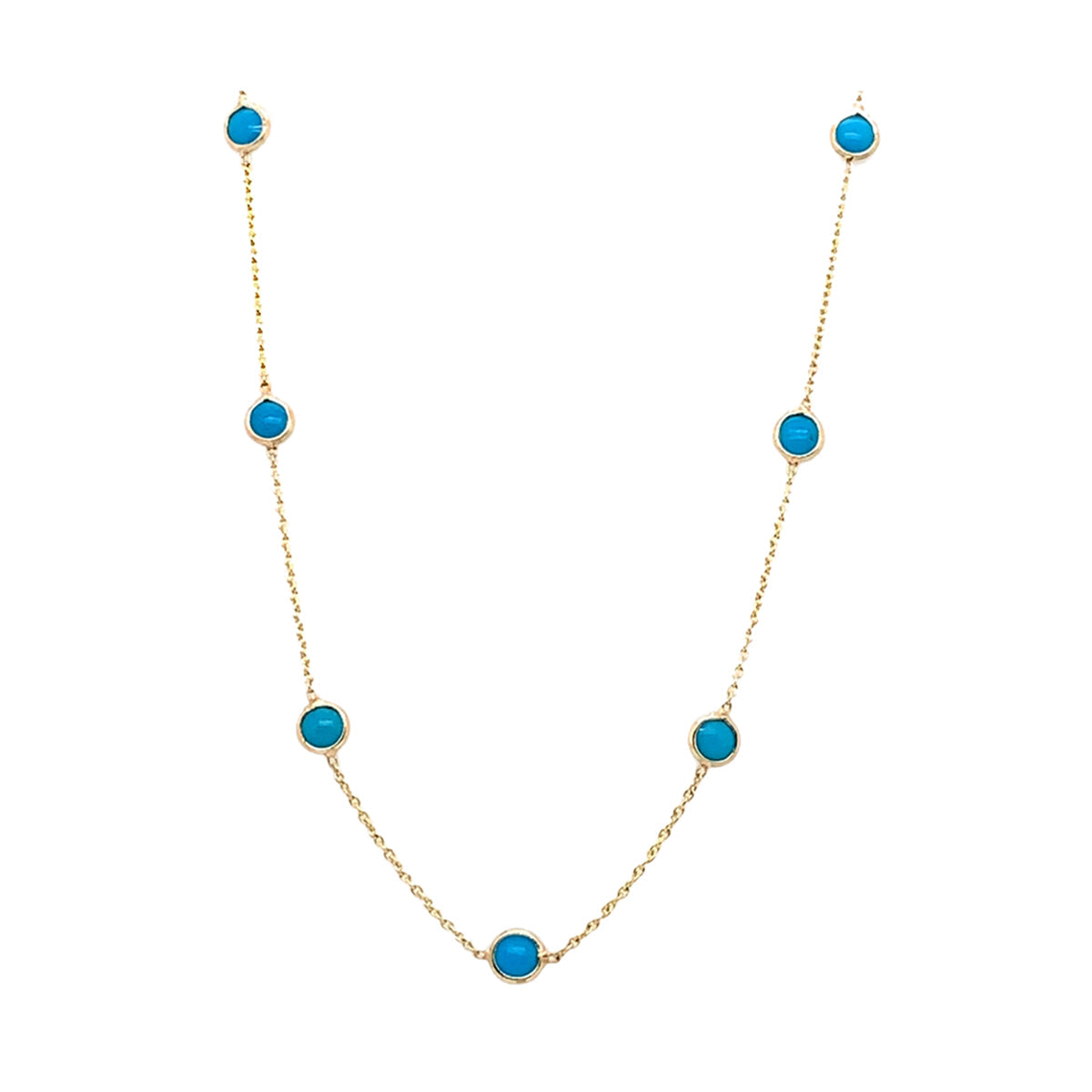 Gold Chain With Turquoise Round