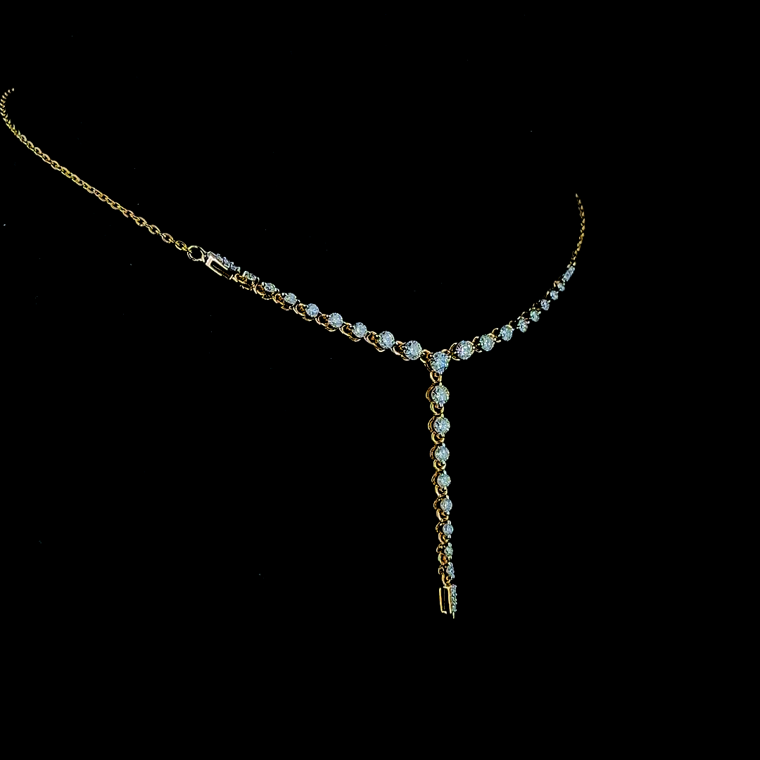 Tapered V Lab Diamond Necklace in 14K Yellow Gold