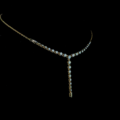 Tapered V Lab Diamond Necklace in 14K Yellow Gold