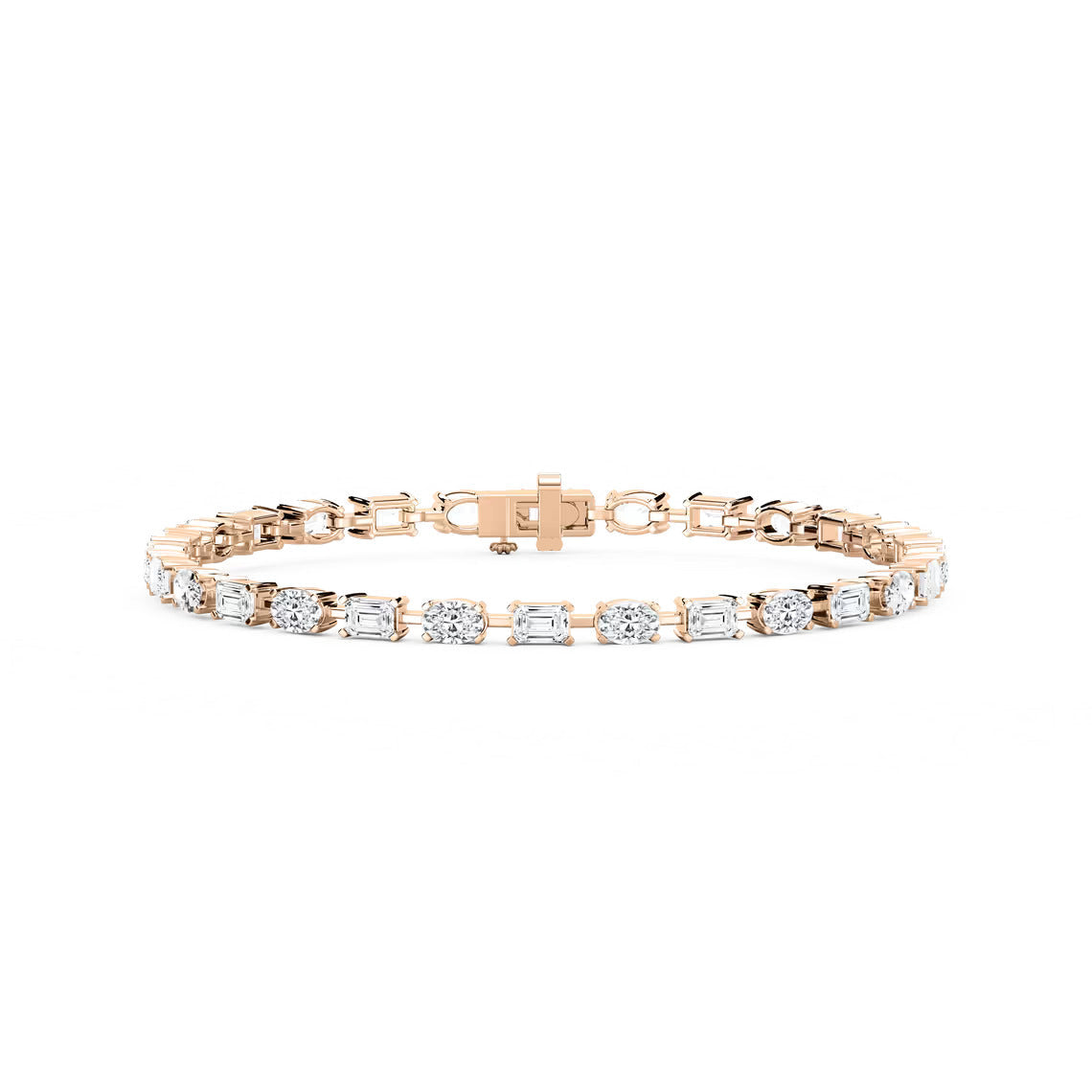 Modern Harmony – Mixed Shape Lab Diamond Tennis Bracelet in 14K Gold