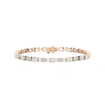 Modern Harmony – Mixed Shape Lab Diamond Tennis Bracelet in 14K Gold