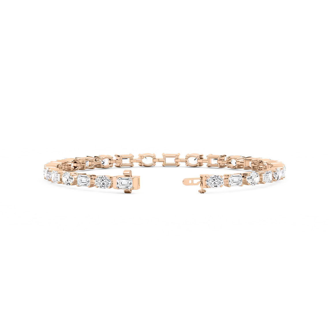 Modern Harmony – Mixed Shape Lab Diamond Tennis Bracelet in 14K Gold