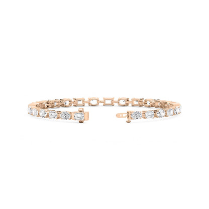 Modern Harmony – Mixed Shape Lab Diamond Tennis Bracelet in 14K Gold