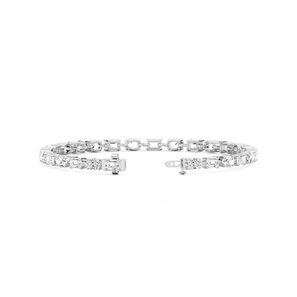 Modern Harmony – Mixed Shape Lab Diamond Tennis Bracelet in 14K Gold