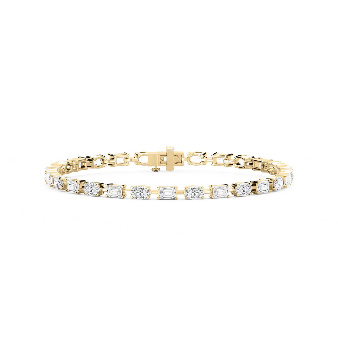 Modern Harmony – Mixed Shape Lab Diamond Tennis Bracelet in 14K Gold