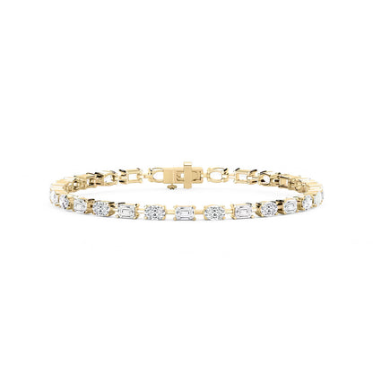 Modern Harmony – Mixed Shape Lab Diamond Tennis Bracelet in 14K Gold