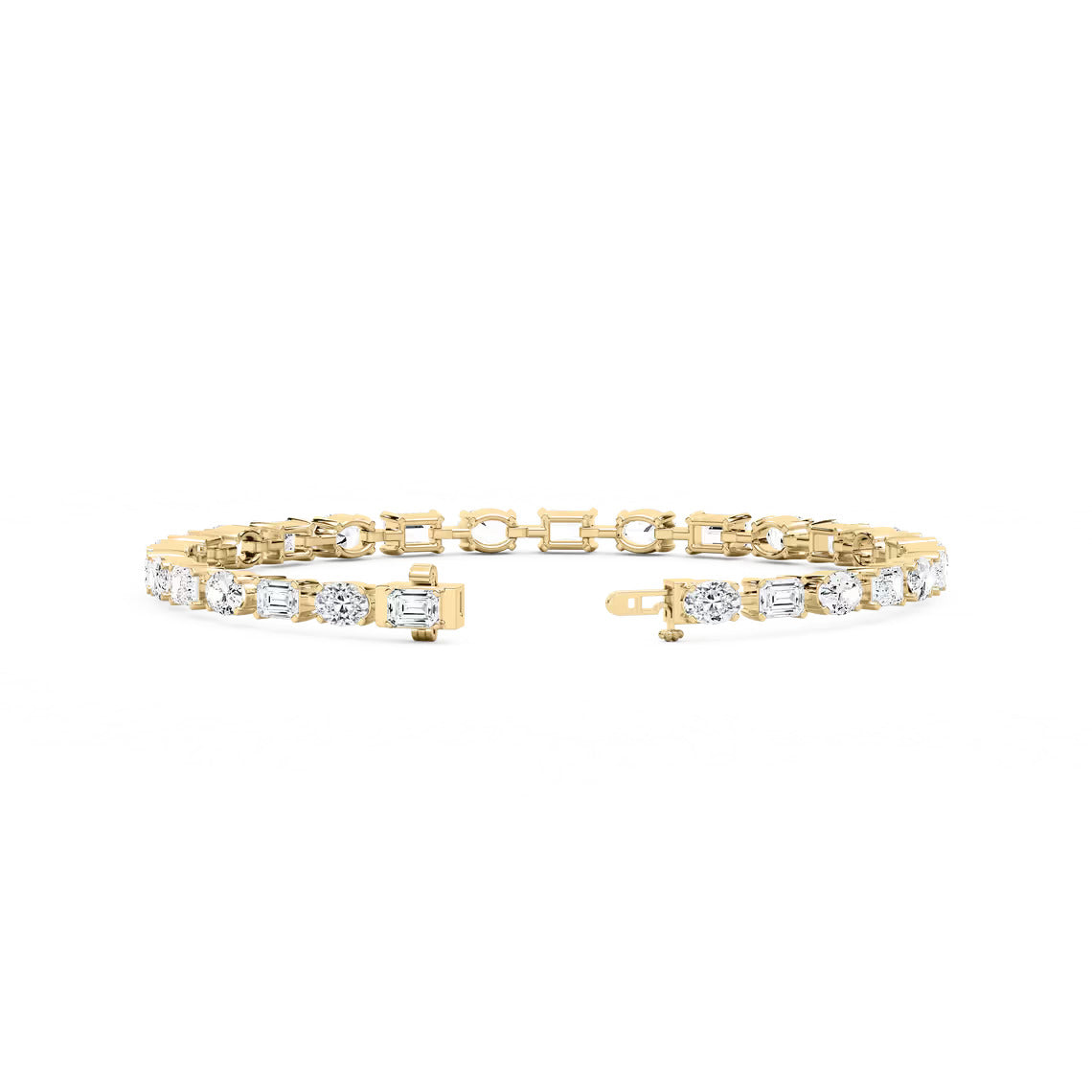 Modern Harmony – Mixed Shape Lab Diamond Tennis Bracelet in 14K Gold