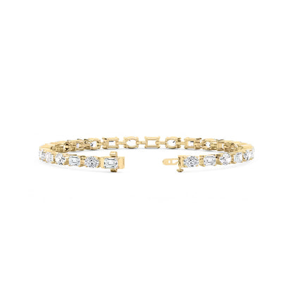 Modern Harmony – Mixed Shape Lab Diamond Tennis Bracelet in 14K Gold