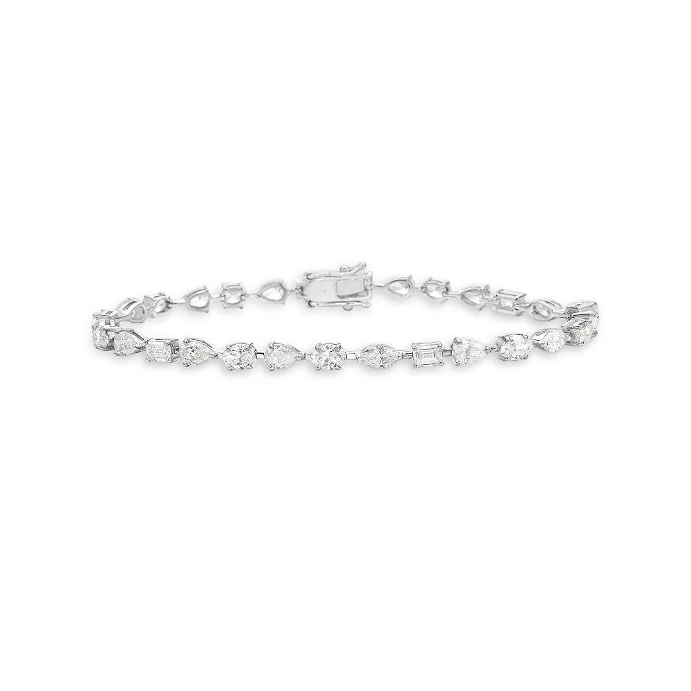 Signature Spectrum – Multi-Shape Lab Diamond Tennis Bracelet in 14K Gold