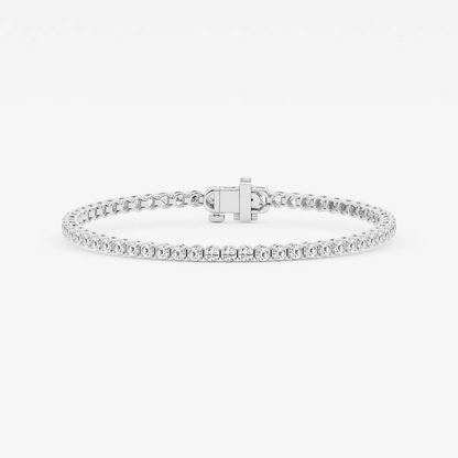 Petite Radiance – Round Lab Diamond Tennis Bracelet in 14K Gold