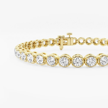 Classic Radiance – 7.50 CTW Round Lab Diamond Tennis Bracelet in 14K Gold