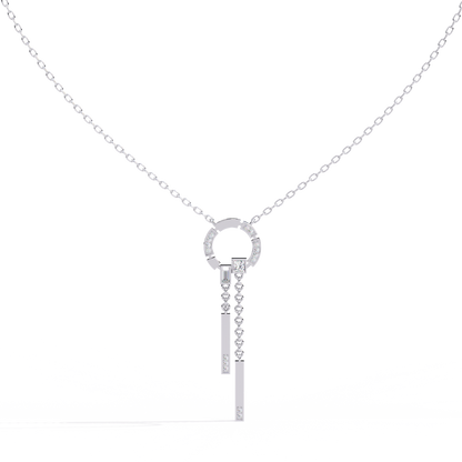 Orbit Tassel – Geometric Circle Drop Pendant in 14K Gold