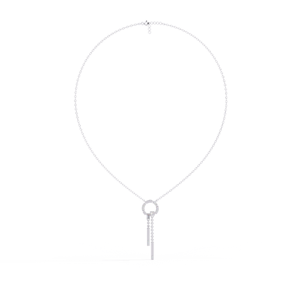 Orbit Tassel – Geometric Circle Drop Pendant in 14K Gold