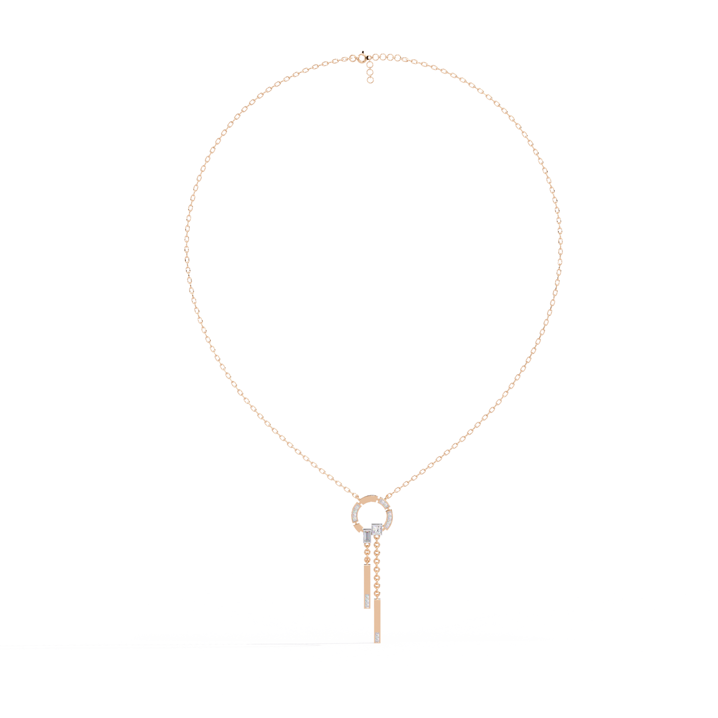 Orbit Tassel – Geometric Circle Drop Pendant in 14K Gold