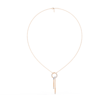 Orbit Tassel – Geometric Circle Drop Pendant in 14K Gold