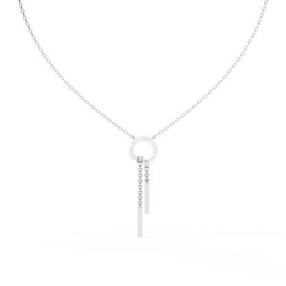 Orbit Tassel – Geometric Circle Drop Pendant in 14K Gold