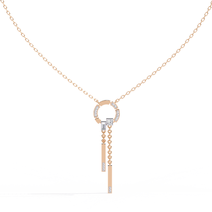 Orbit Tassel – Geometric Circle Drop Pendant in 14K Gold