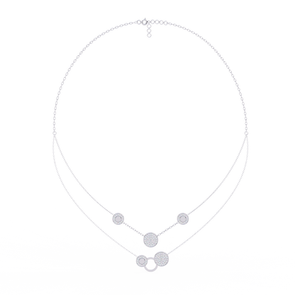 Celestial Medallion – Diamond Dual-Strand Necklace in 14K Gold