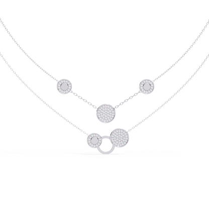 Celestial Medallion – Diamond Dual-Strand Necklace in 14K Gold