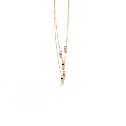 Celestial Medallion – Diamond Dual-Strand Necklace in 14K Gold