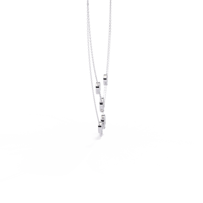 Celestial Medallion – Diamond Dual-Strand Necklace in 14K Gold