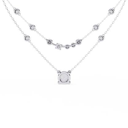 Radiant Drape – Diamond Bezel Necklace in 14K Gold