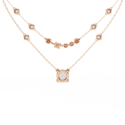 Radiant Drape – Diamond Bezel Necklace in 14K Gold