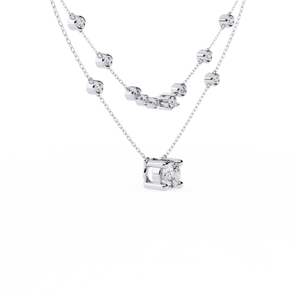 Radiant Drape – Diamond Bezel Necklace in 14K Gold