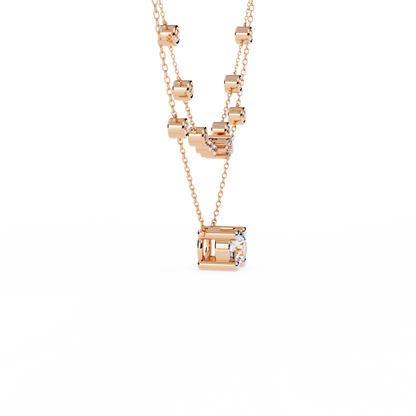 Radiant Drape – Diamond Bezel Necklace in 14K Gold
