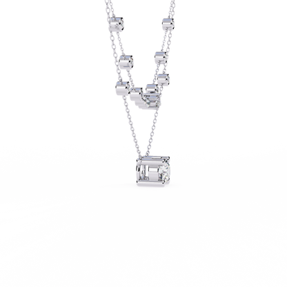 Radiant Drape – Diamond Bezel Necklace in 14K Gold