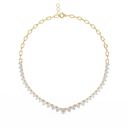 Eclat V-Shape – Graduated Diamond Necklace in 14K Gold