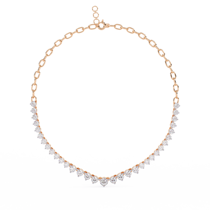 Eclat V-Shape – Graduated Diamond Necklace in 14K Gold