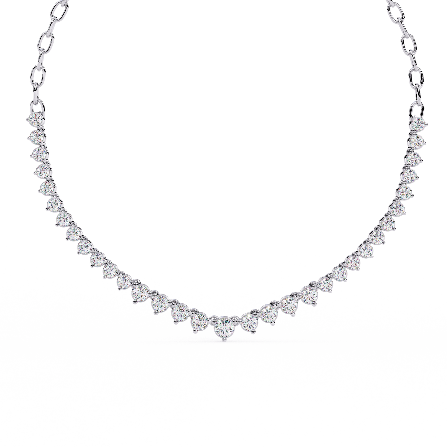Eclat V-Shape – Graduated Diamond Necklace in 14K Gold