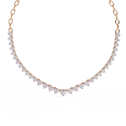 Eclat V-Shape – Graduated Diamond Necklace in 14K Gold
