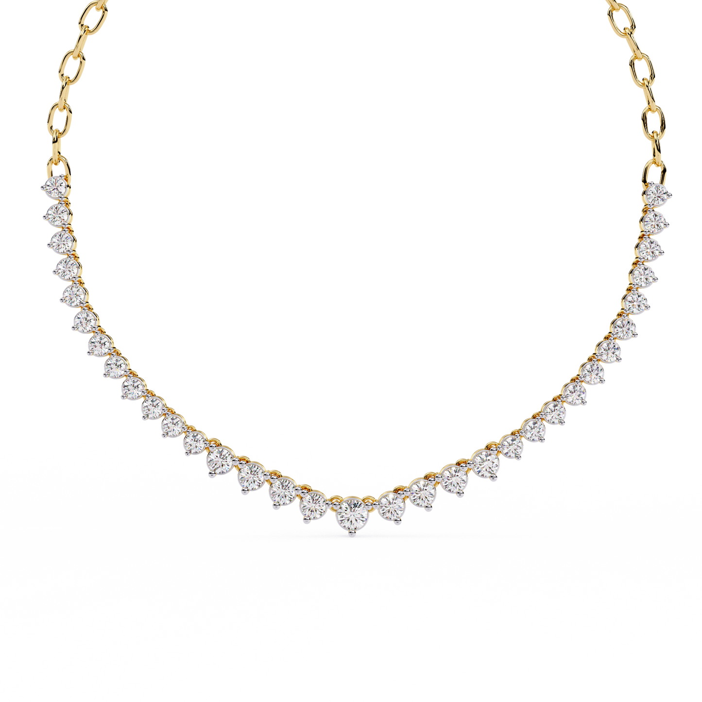 Eclat V-Shape – Graduated Diamond Necklace in 14K Gold