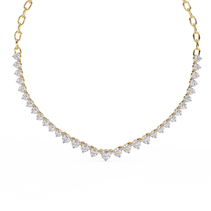 Eclat V-Shape – Graduated Diamond Necklace in 14K Gold