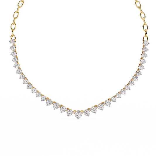 Eclat V-Shape – Graduated Diamond Necklace in 14K Gold