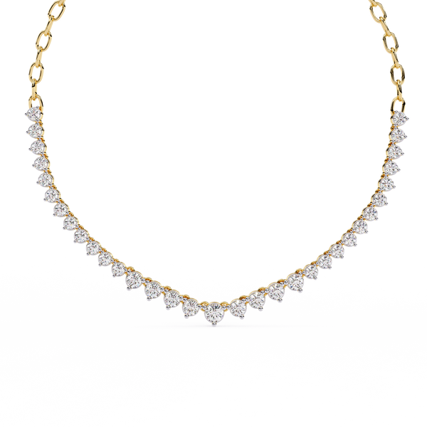 Eclat V-Shape – Graduated Diamond Necklace in 14K Gold