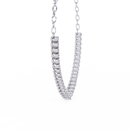 Eclat V-Shape – Graduated Diamond Necklace in 14K Gold