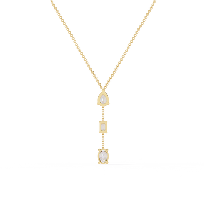 Trinity Drop – Pear, Baguette & Oval Lab Diamond Pendant in 14K Gold